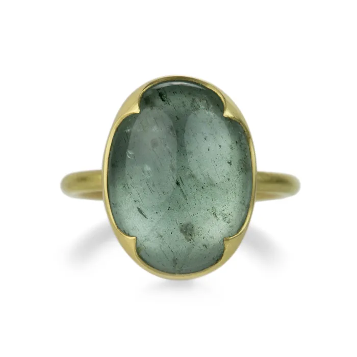 Rings Gabriella Kiss 18k Oval Moss Aquamarine Ring