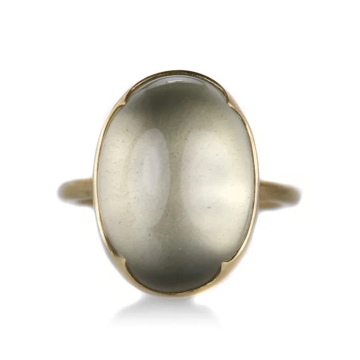 Rings Gabriella Kiss 18k Smooth Oval Ceylon Moonstone Ring