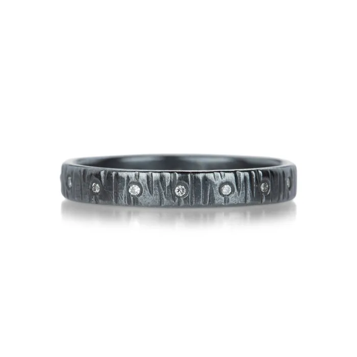 Rings Kate Maller Oxidized Silver Aspen Wedding Band