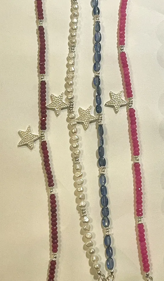 Rings Sterling Silver Beaded Star Anklets 911 inches Sophiareneboutiquecom