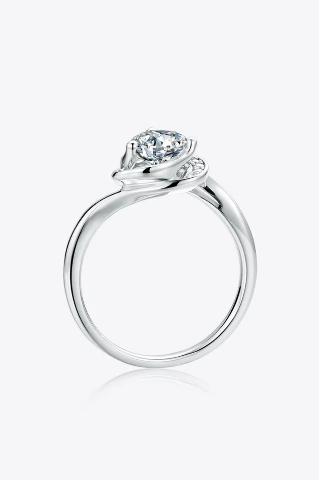 Rings Trendsi 1 Carat Moissanite 925 Sterling Silver Heart Ring