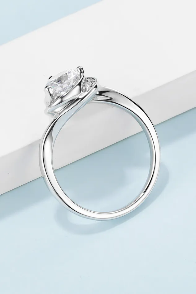 Rings Trendsi 1 Carat Moissanite 925 Sterling Silver Heart Ring