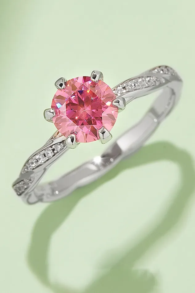 Rings Trendsi 1 Carat Moissanite Contrast 925 Sterling Silver Ring