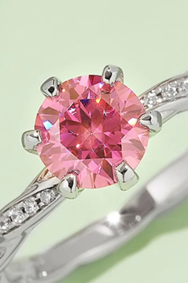 Rings Trendsi 1 Carat Moissanite Contrast 925 Sterling Silver Ring