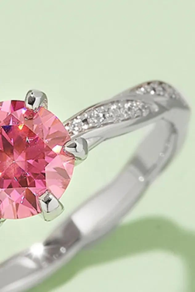 Rings Trendsi 1 Carat Moissanite Contrast 925 Sterling Silver Ring