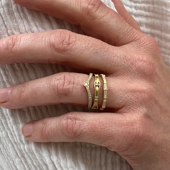 Rings Twyla Contour Band with Round Diamond Erika Winters Rings Twyla Contour Band with Round Diamond Erika Winters