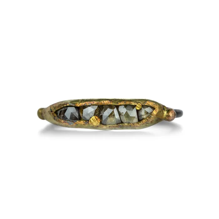 Rings Variance Mixed Metal Rose Cut Diamond Band