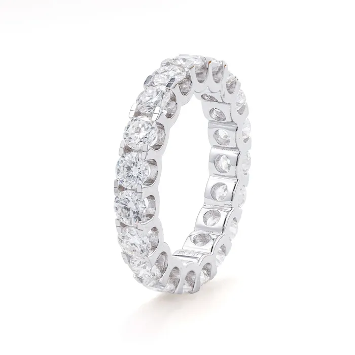 S925 Moissanite Diamond Eternity Ring 5mm Bling Proud Rings