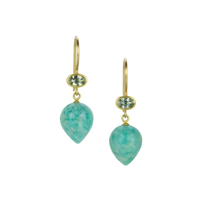 Sapphire and Amazonite Apple Eve Earrings Mallary Marks Earrings