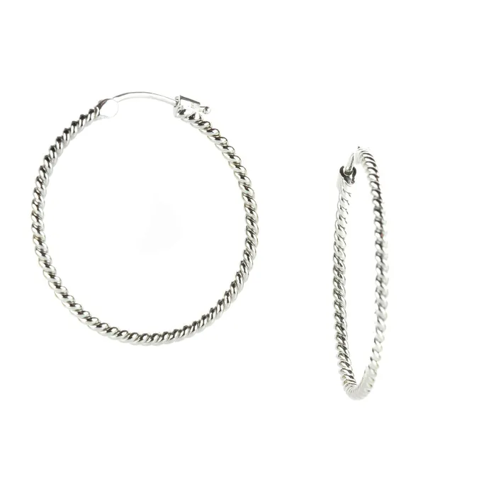 Sethi Couture PreStyled Sets Medium 18k White Gold Rope Hoops