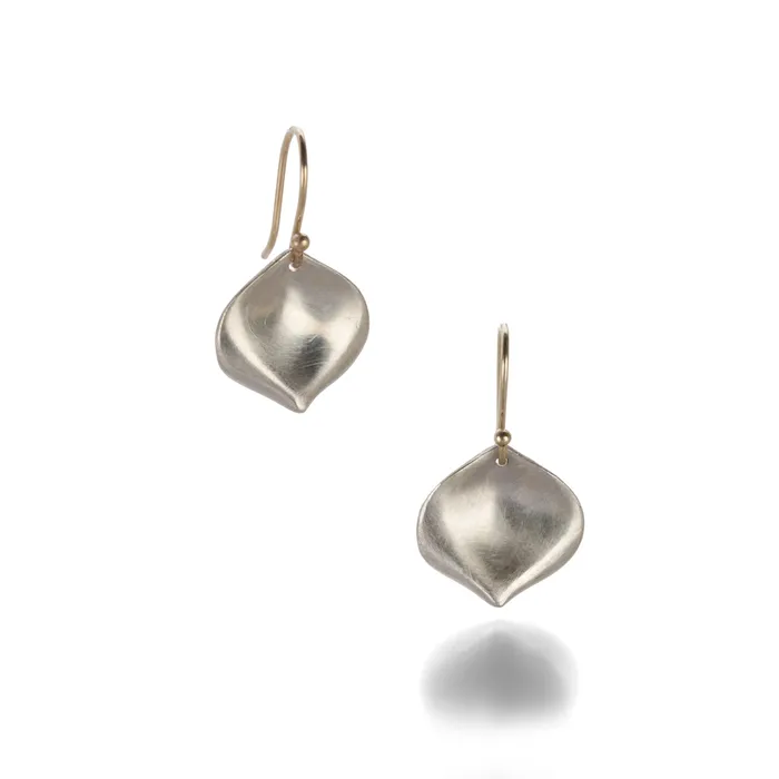 Silver Small Rose Petal Earrings Annette Ferdinandsen Earrings