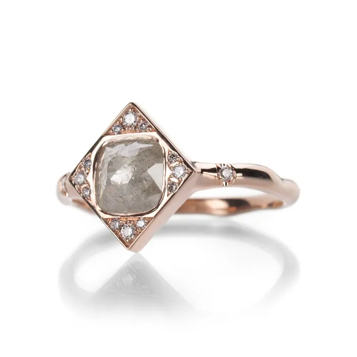 Sirciam Rings Rose Cut Diamond Maglodesent Ring
