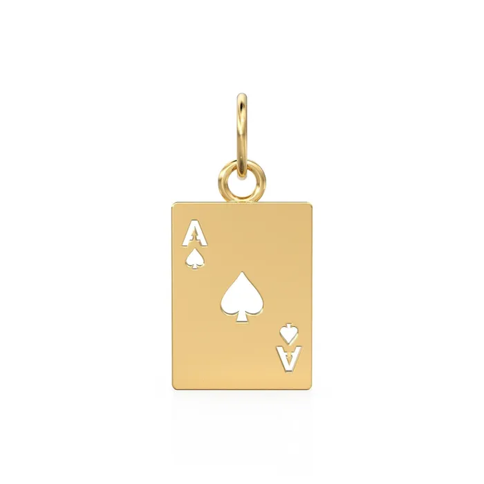 Solid Gold Tiny Playing Cards Charm Ace of Hearts Charm Playing Card Pendant Ace Charm Laser Cut Jewelry Supplies Jalvi Co Charm Necklaces