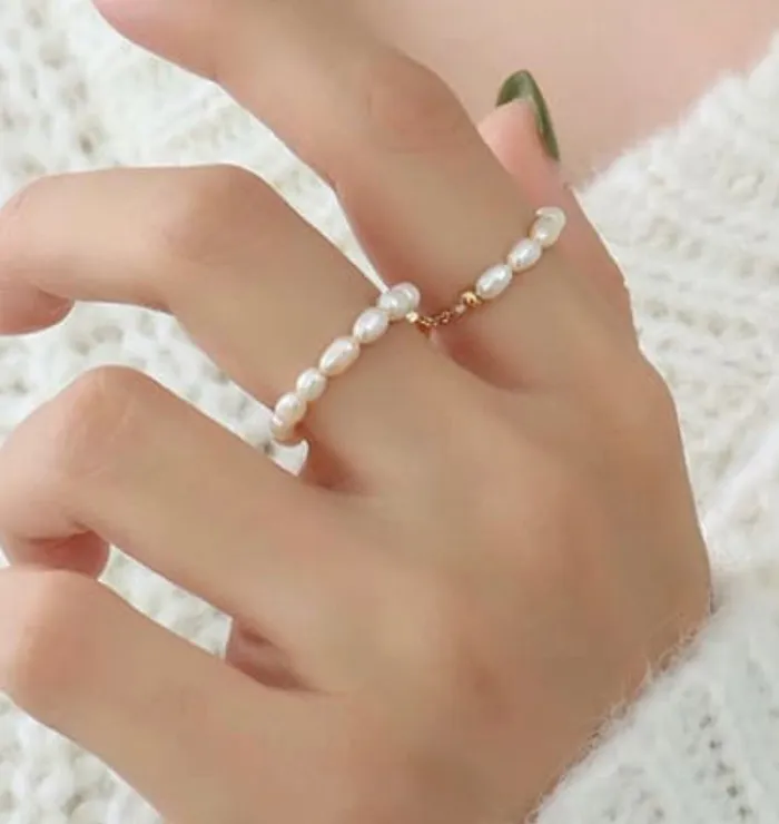 Sophiareneboutiquecom Rings 18k Gold Plated Fresh Water Pearl Adjustable Ring