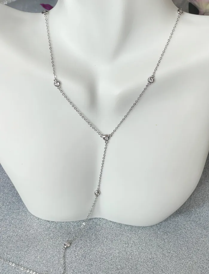 Sophiareneboutiquecom Sterling Silver Pave Lariat Necklace Necklaces
