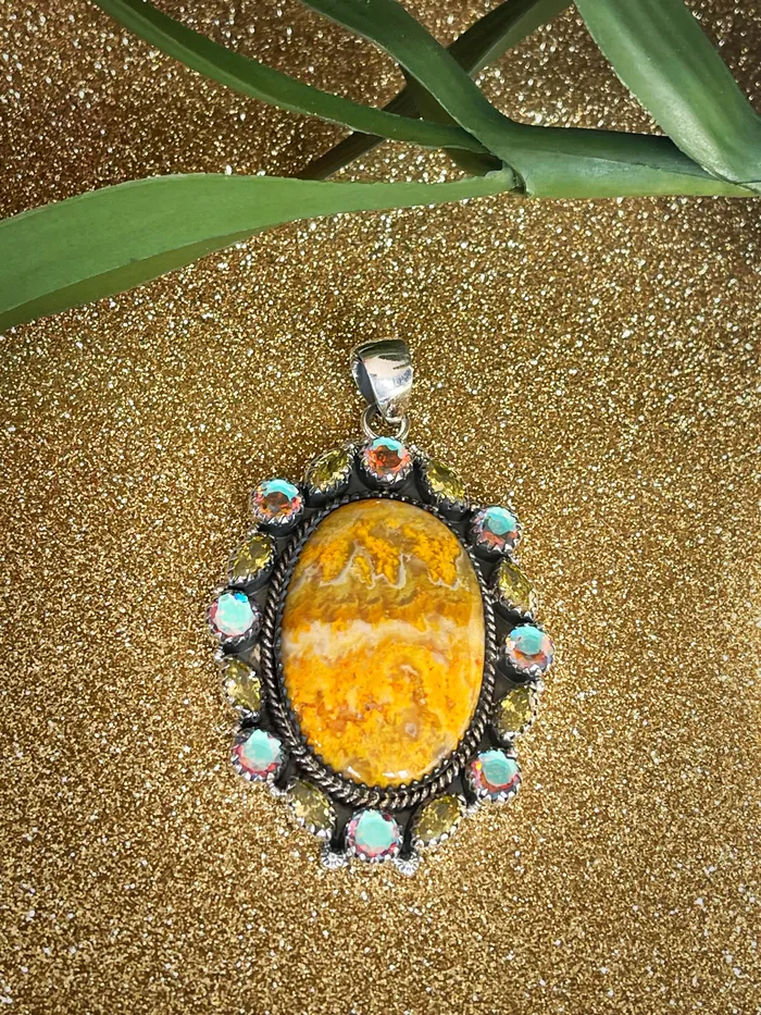 Sterling Silver Bumble Bee JasperCitrine Aurora Custom Pendant Sophiareneboutiquecom Necklaces Sterling Silver Bumble Bee JasperCitrine Aurora Custom Pendant Sophiareneboutiquecom Necklaces