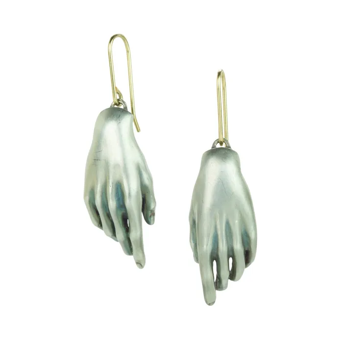 Sterling Silver Hand Drop Earrings Gabriella Kiss Earrings