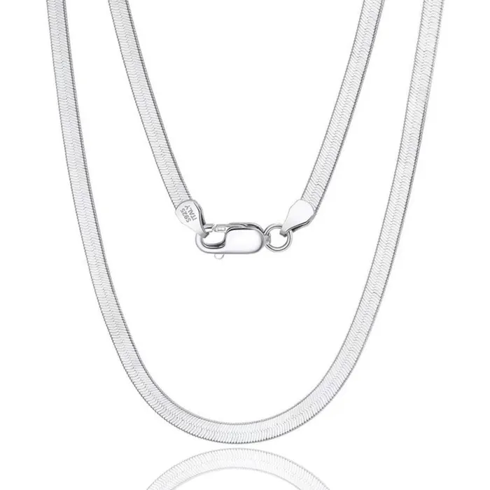 The Kukulcan Serpent 925 Sterling Silver Herringbone Snake Chain in White Gold ZhuHaiShangDa Rings
