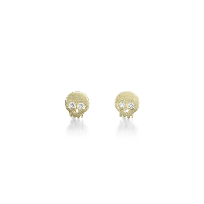 Victoria Cunningham Earrings Diamond Skull Stud Earrings