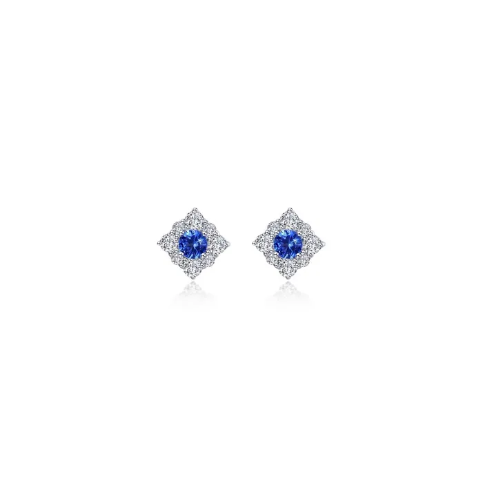 054 CTW Labgrown Sapphire Halo Stud Earrings Lafonn Earrings