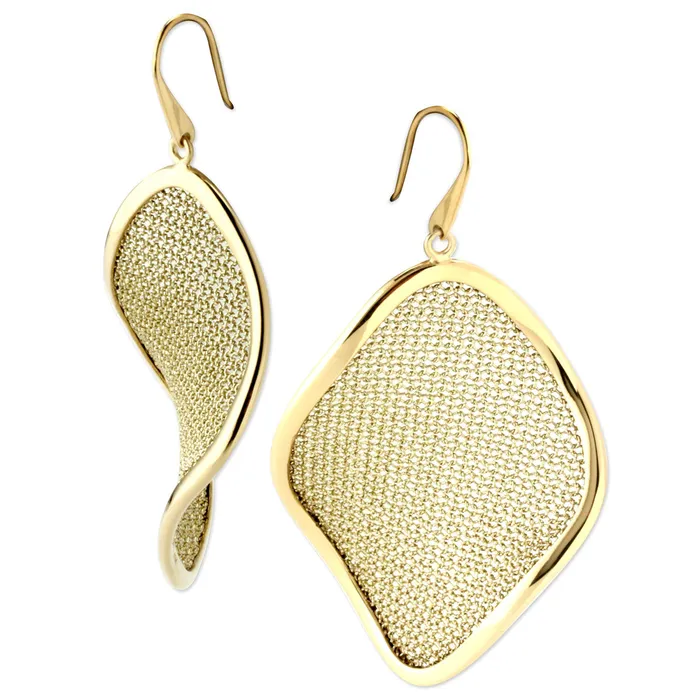 Adami and Martucci Earrings Gold Wavy Mesh Earrings343920