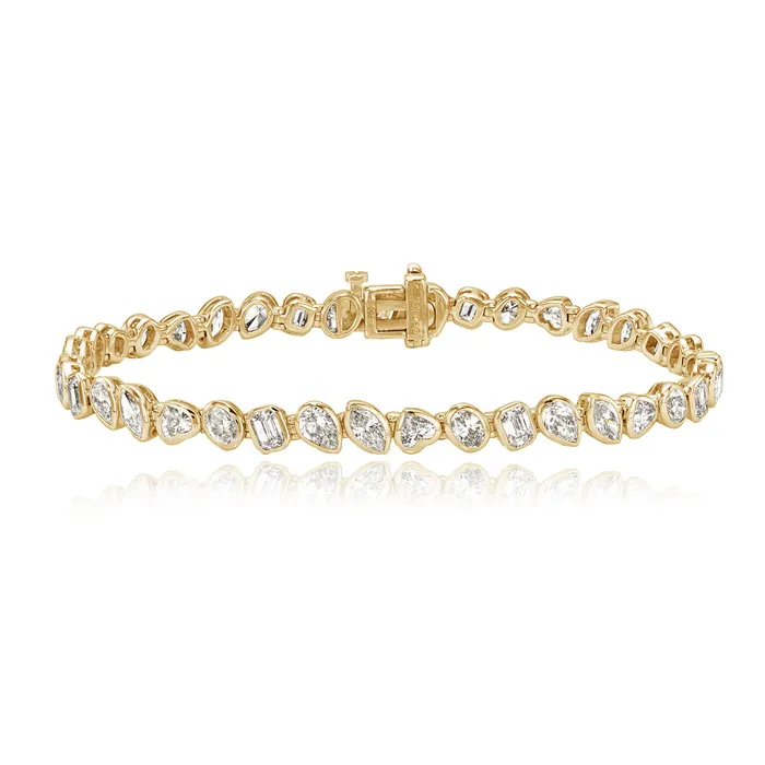 Alev Collection Bracelets Multi Shape Bezel Diamond Tennis Bracelet