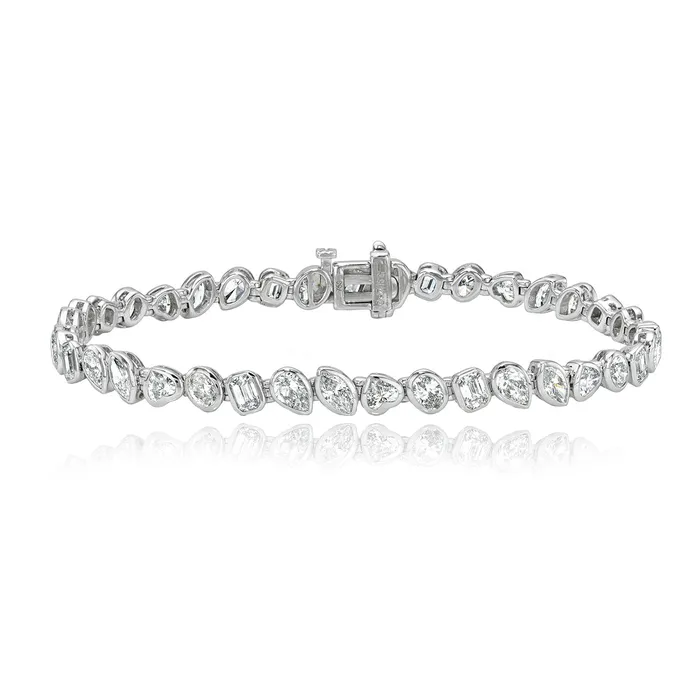 Alev Collection Bracelets Multi Shape Bezel Diamond Tennis Bracelet