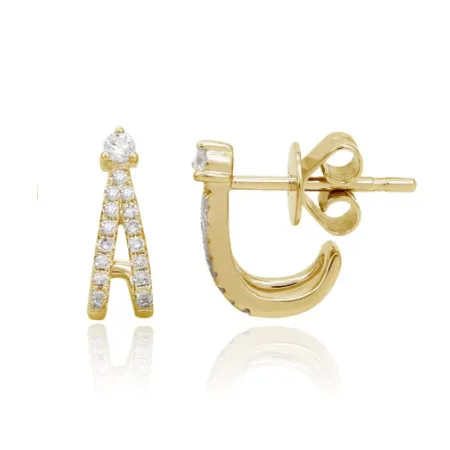 Alev Collection Diamond Lobe Stud Earrings Earrings