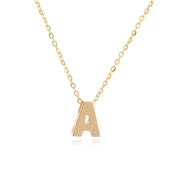 Alev Collection Necklaces Block Initial Necklace