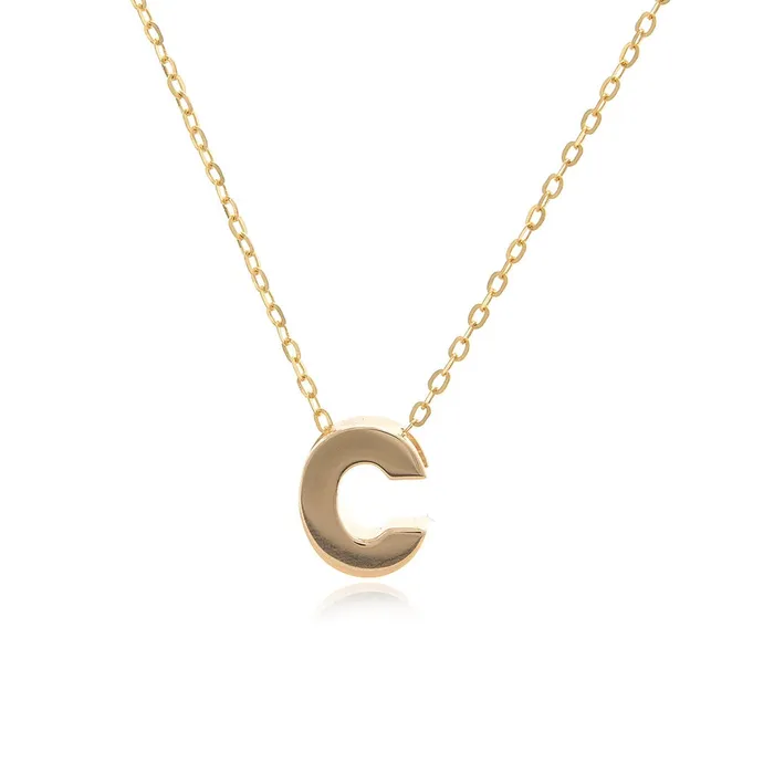Alev Collection Necklaces Block Initial Necklace