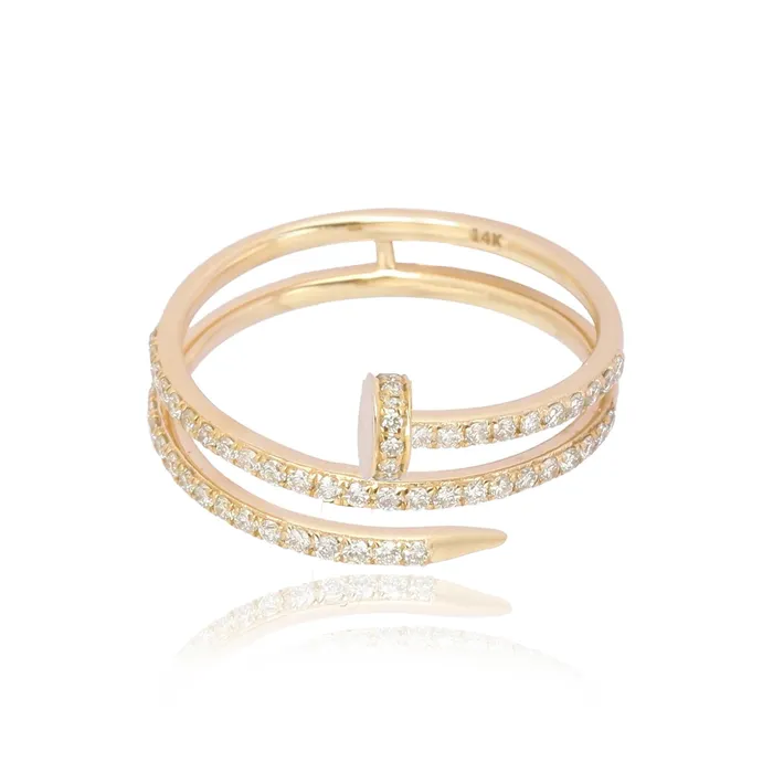 Alev Collection Rings Pave Swirl Nail Ring