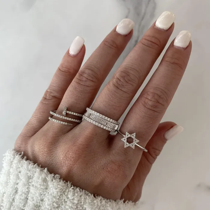 Alev Collection Rings Pave Swirl Nail Ring