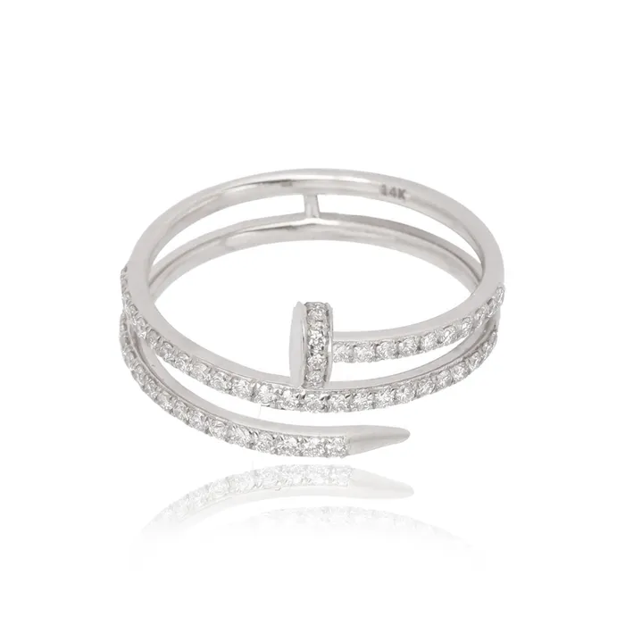 Alev Collection Rings Pave Swirl Nail Ring