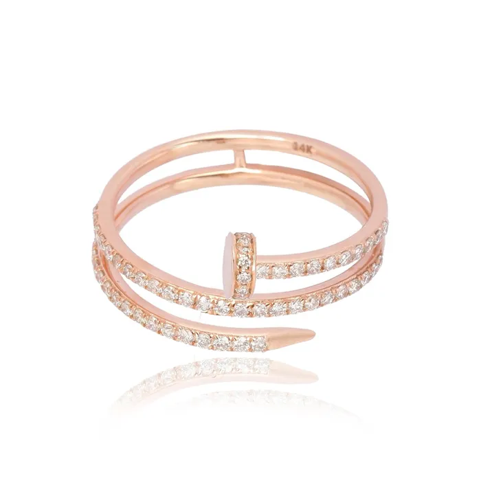 Alev Collection Rings Pave Swirl Nail Ring