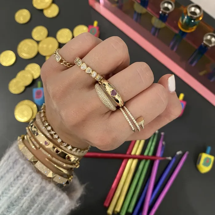 Alev Collection Rings Pave Swirl Nail Ring