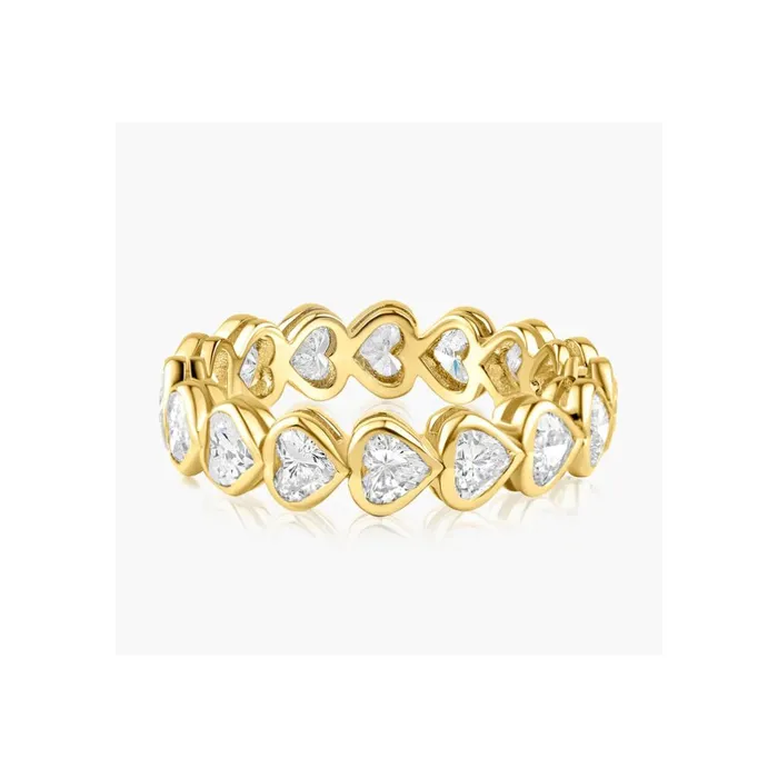 Alev Jewelry Rings Diamond Heart Bezel Eternity Ring