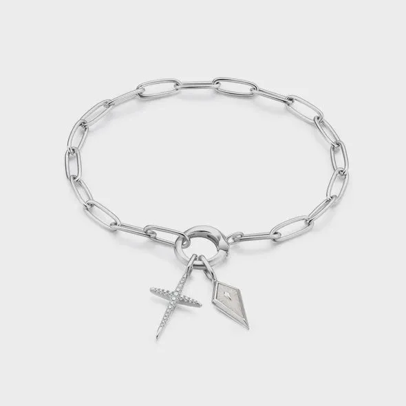 Ania Haie Charm Necklaces Pop Charms Silver Cross Charm