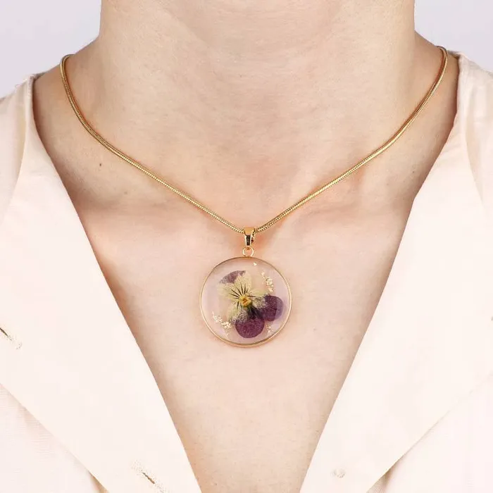 Ashley Jewels Necklaces Birth Month Pressed Flower Keepsake Necklace