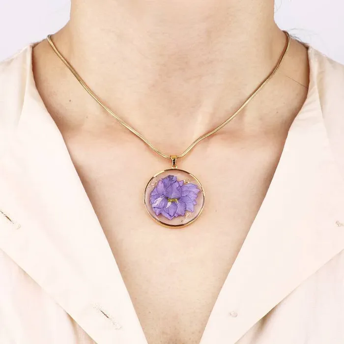 Ashley Jewels Necklaces Birth Month Pressed Flower Keepsake Necklace