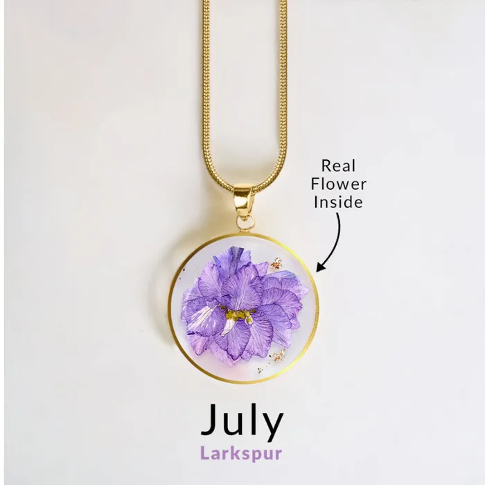 Ashley Jewels Necklaces Birth Month Pressed Flower Keepsake Necklace