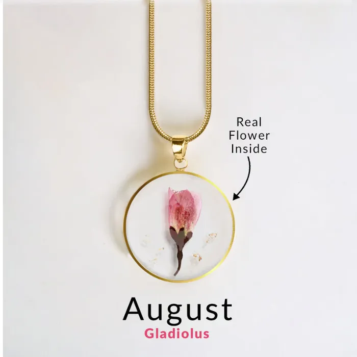 Ashley Jewels Necklaces Birth Month Pressed Flower Keepsake Necklace