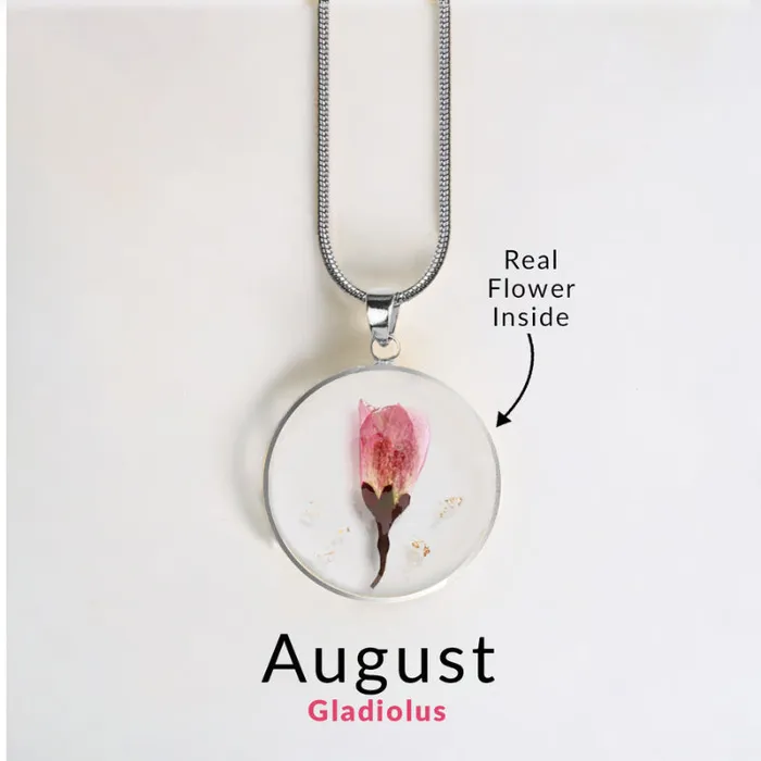 Ashley Jewels Necklaces Birth Month Pressed Flower Keepsake Necklace