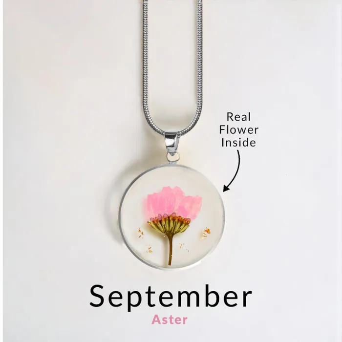 Ashley Jewels Necklaces Birth Month Pressed Flower Keepsake Necklace