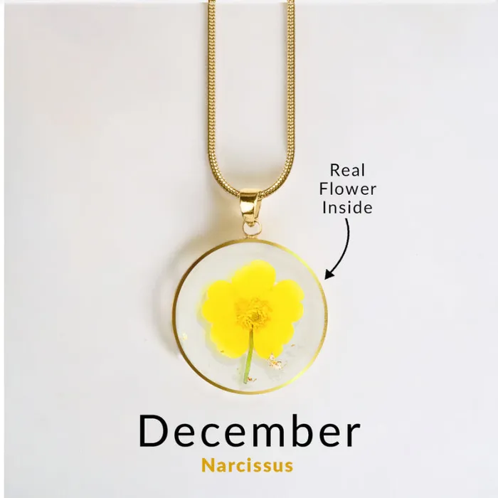 Ashley Jewels Necklaces Birth Month Pressed Flower Keepsake Necklace