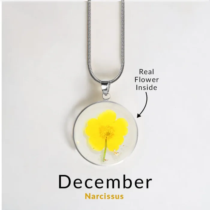 Ashley Jewels Necklaces Birth Month Pressed Flower Keepsake Necklace