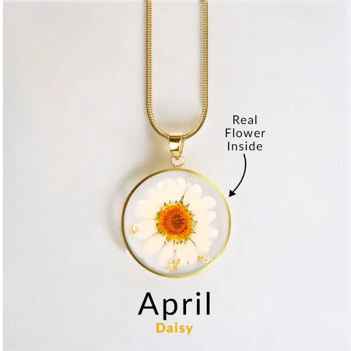 Ashley Jewels Necklaces Birth Month Pressed Flower Keepsake Necklace