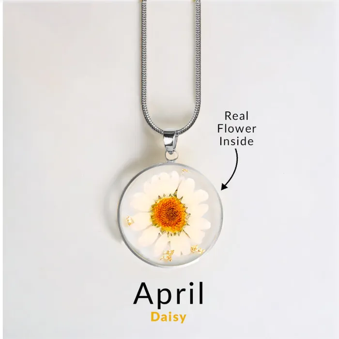 Ashley Jewels Necklaces Birth Month Pressed Flower Keepsake Necklace