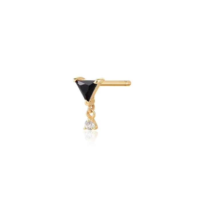 Aurelie Gi Earrings JETT Black Spinel and White Sapphire Drop Stud Earring