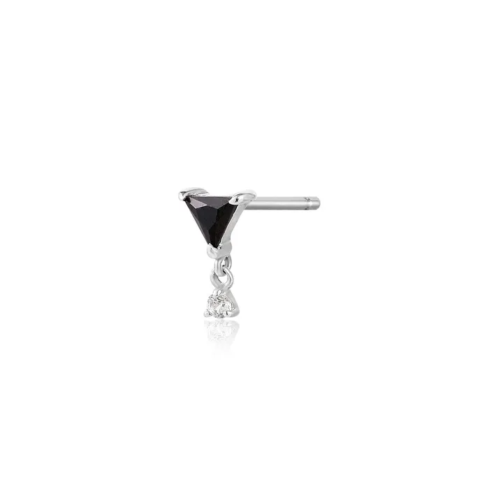 Aurelie Gi Earrings JETT Black Spinel and White Sapphire Drop Stud Earring Aurelie Gi Earrings JETT Black Spinel and White Sapphire Drop Stud Earring