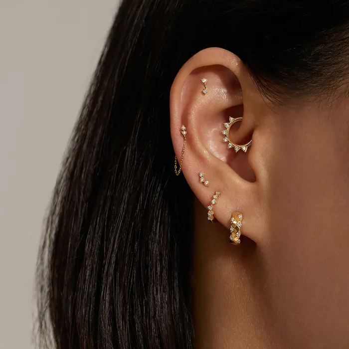 Aurelie Gi Earrings PAISLEY LabGrown Diamond Drop Chain Single Earring Aurelie Gi Earrings PAISLEY LabGrown Diamond Drop Chain Single Earring